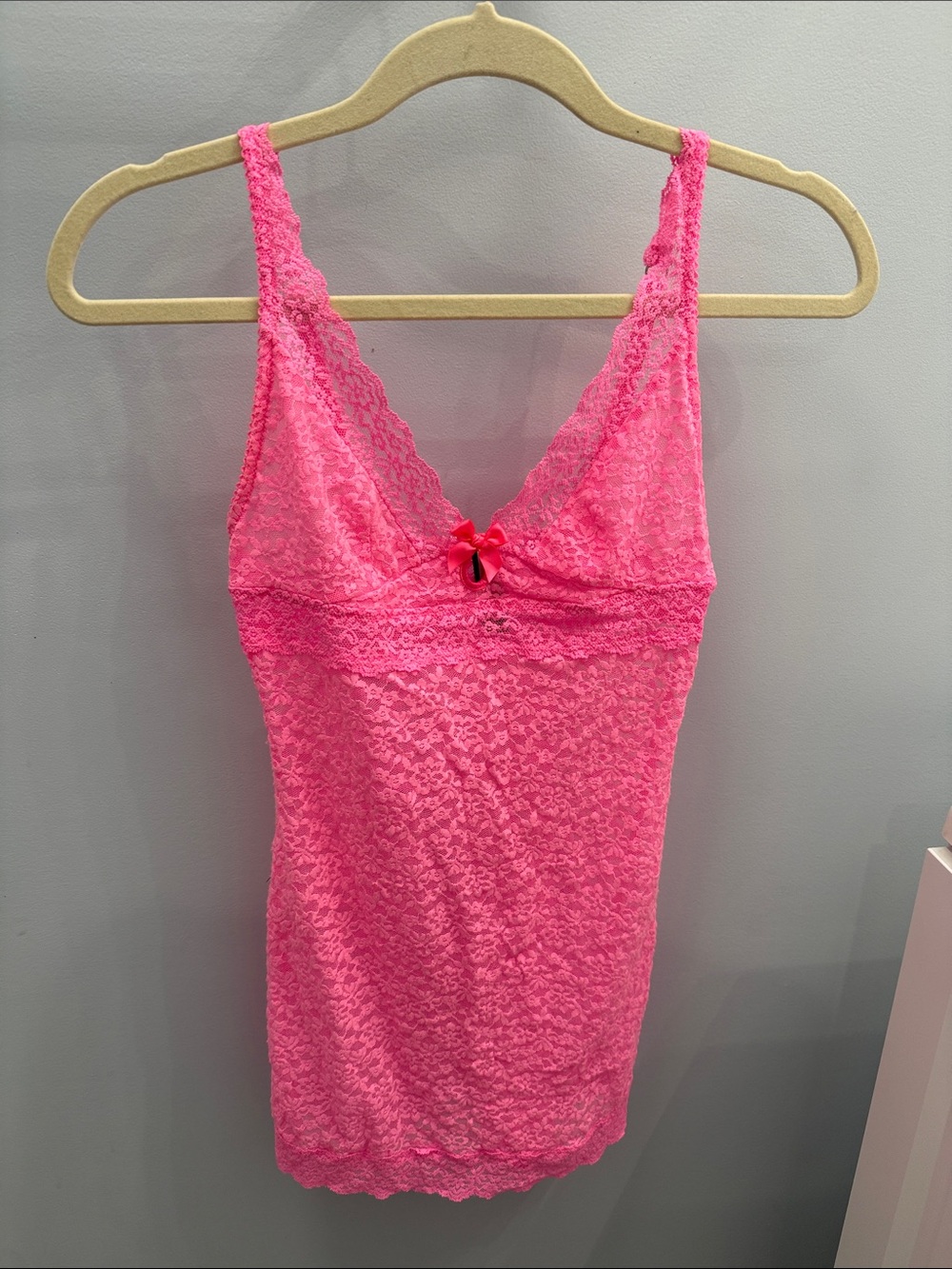 Victoria's Secret Hot Pink Lace Chemise